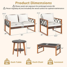 Load image into Gallery viewer, Tangkula 5 Pieces Wicker Patio Conversation Furniture Set