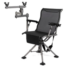 Load image into Gallery viewer, 360° Swivel Hunting Chair with Adjustable Equipment Rest &amp; Armrests, Folding All-Terrain Deer Blind Chair for Outdoor Camping, 330LBS Capacity