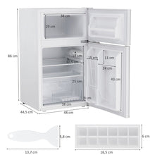 Load image into Gallery viewer, Rfrigrateur Compact Mini-rfrigrateur 90 L Conglateur Spar avec Design  2 Portes Lumire LED Grand Angle Blanc -
