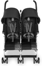 Load image into Gallery viewer, Poussette double Maclaren Twin Triumph (6 mois,jusqu'à 15 kg,un enfant par siège),légère et compacte,capote extensible UPF 50+ avec habillage pluie - Noir/Anthracite