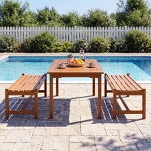 Load image into Gallery viewer, Tangkula Outdoor Wood Bench Backless Set of 1/2 Solid Hardwood Patio Dining Bench(1/2)
