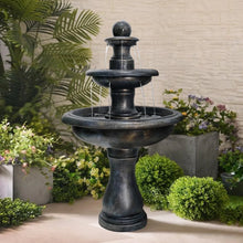 Load image into Gallery viewer, 48�?h Outdoor Floor Water Fountain, 3 - Tiers Concrete Water Fountain with Submersible Electric Pump - Garden Cascading Waterfall for Yard Patio Lawn Home Decor