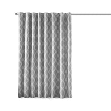Load image into Gallery viewer, SunSmart Grey Blakesly Printed Ikat Blackout Patio Curtain