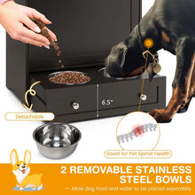 Load image into Gallery viewer, Dog Feeding Station Dog Food Storage Cabinet w/2 Raised Dog Bowls, Pull Out Elevated Dog Bowls for Water &amp; Feeding Supplies, Pet Toy Storage Organizer
