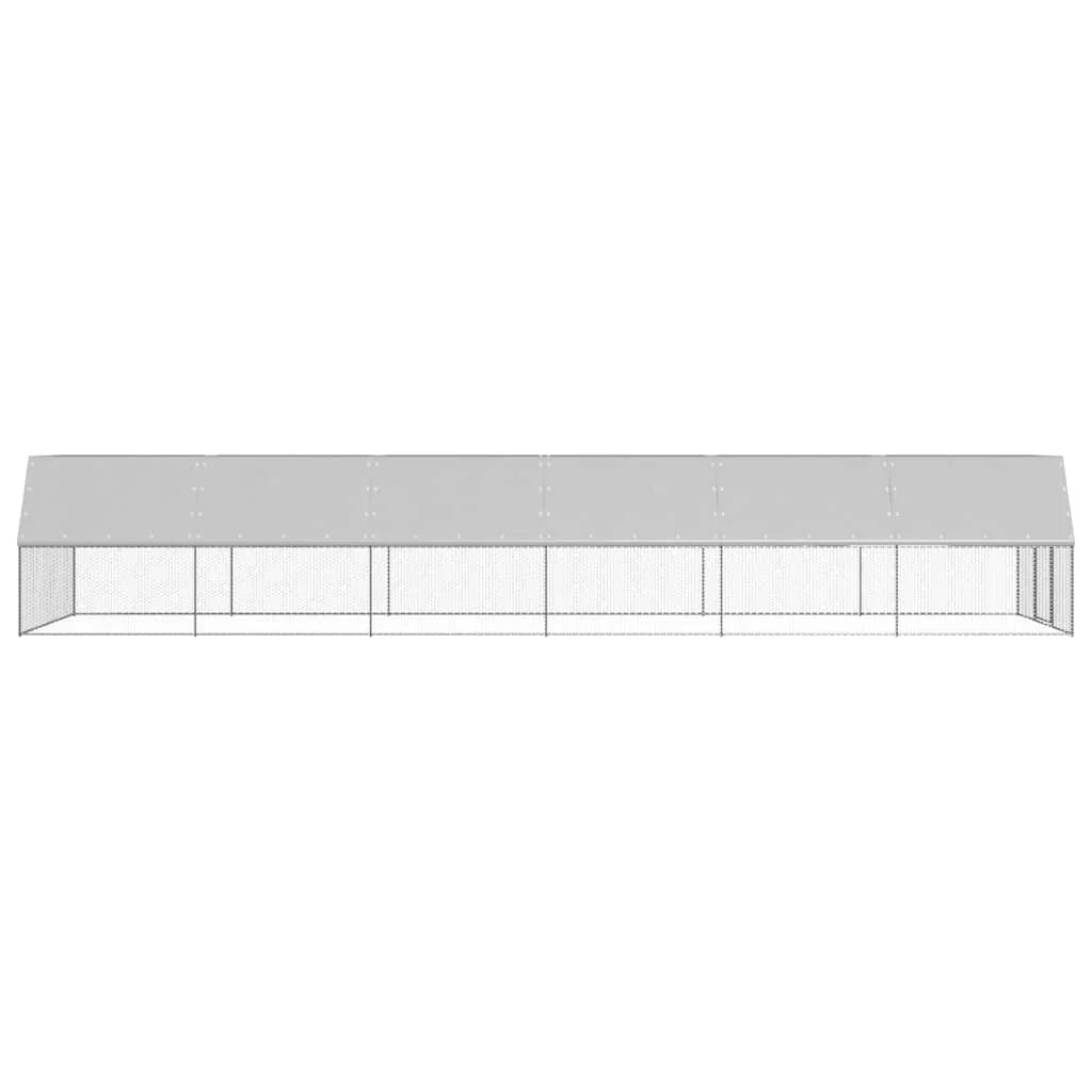 Poulailler d'extérieur 3 x 12 x 2 m acier galvanisé toit en PE 02_0001693 -