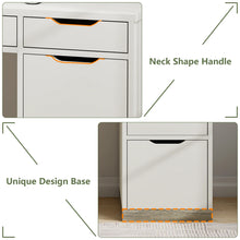Load image into Gallery viewer, Dreamcurship White Desk with Drawers, Modern Computer Desk with File Drawers, Home Office Study Writing Desk with Storage, White
