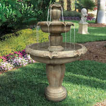 Load image into Gallery viewer, 48�?h Outdoor Floor Water Fountain, 3 - Tiers Concrete Water Fountain with Submersible Electric Pump - Garden Cascading Waterfall for Yard Patio Lawn Home Decor