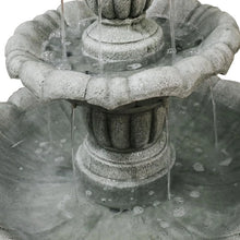 Load image into Gallery viewer, 48�?h Outdoor Floor Water Fountain, 3 - Tiers Concrete Water Fountain with Submersible Electric Pump - Garden Cascading Waterfall for Yard Patio Lawn Home Decor
