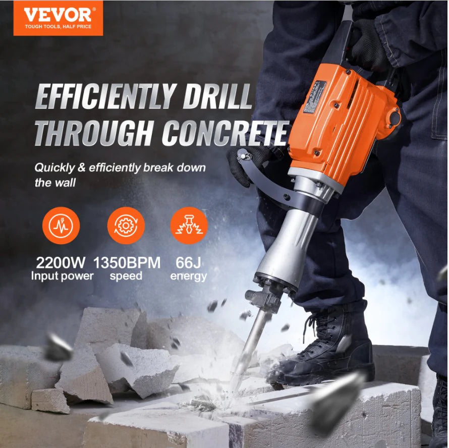 Marteau Piqueur de Dmolition Professionnel 2200 W -