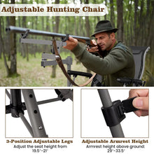 Load image into Gallery viewer, 360° Swivel Hunting Chair with Adjustable Equipment Rest &amp; Armrests, Folding All-Terrain Deer Blind Chair for Outdoor Camping, 330LBS Capacity