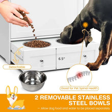 Load image into Gallery viewer, Dog Feeding Station Dog Food Storage Cabinet w/2 Raised Dog Bowls, Pull Out Elevated Dog Bowls for Water &amp; Feeding Supplies, Pet Toy Storage Organizer