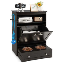 Load image into Gallery viewer, Dog Feeding Station Dog Food Storage Cabinet w/2 Raised Dog Bowls, Pull Out Elevated Dog Bowls for Water &amp; Feeding Supplies, Pet Toy Storage Organizer