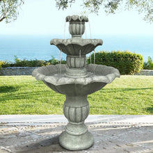 Load image into Gallery viewer, 48�?h Outdoor Floor Water Fountain, 3 - Tiers Concrete Water Fountain with Submersible Electric Pump - Garden Cascading Waterfall for Yard Patio Lawn Home Decor