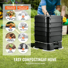 Load image into Gallery viewer, VEVOR 5 - Tray Worm Composter, 50 L Worm Compost Bin Outdoor and Indoor, Sustainable Design Worm Farm Kit, for Recycling Food Waste, Worm Castings, Worm Tea, Vermiculture and Vermicomposting