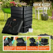 Load image into Gallery viewer, VEVOR 5 - Tray Worm Composter, 50 L Worm Compost Bin Outdoor and Indoor, Sustainable Design Worm Farm Kit, for Recycling Food Waste, Worm Castings, Worm Tea, Vermiculture and Vermicomposting