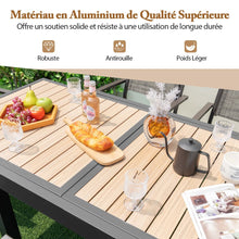 Load image into Gallery viewer, Table de Jardin Extensible en Aluminium Ajustable de 80  160 CM Table  Manger Extrieure Rectangulaire pour 4-6 Personnes Naturel -