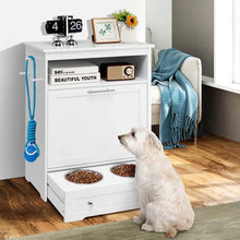 Load image into Gallery viewer, Dog Feeding Station Dog Food Storage Cabinet w/2 Raised Dog Bowls, Pull Out Elevated Dog Bowls for Water &amp; Feeding Supplies, Pet Toy Storage Organizer