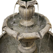 Load image into Gallery viewer, 48�?h Outdoor Floor Water Fountain, 3 - Tiers Concrete Water Fountain with Submersible Electric Pump - Garden Cascading Waterfall for Yard Patio Lawn Home Decor