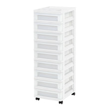 Load image into Gallery viewer, Iris 9 Drawer Storage Cart with Organizer Top white/pearl