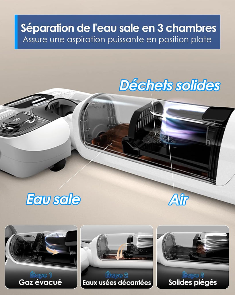 Tineco Aspirateur Balai sans Fil Floor One S6 Stretch Lite Aspirateur Laveur, S’aplatit à 180°, Auto-Nettoyage, Longue Autonomie, Nettoyage des Bords de 2 côtés