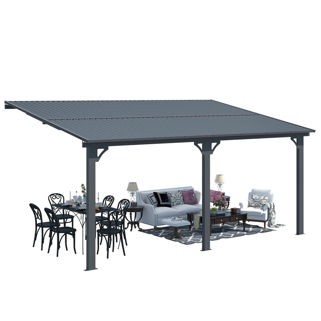 AECOJOY 16x10 Outdoor Hardtop Gazebo Adjustable Height (6.5-9.8Ft) Pergola for Patio
