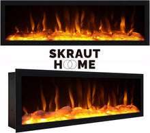 Load image into Gallery viewer, Skraut Home | Meuble TV | Banc Télé | Grand Espace de Rangement | 267x45x35 cm | TV Grand Format | Cheminée électrique XXL | Suspendu, Mural | Style Moderne | Noir