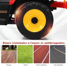 Load image into Gallery viewer, Tracteur Electrique avec Remorque pour Enfants 3 Vitesses Lumires LED Fonctions o USB et Bluetooth Jaune/Rose/Rouge/Vert/Vert Fonc/Noir -