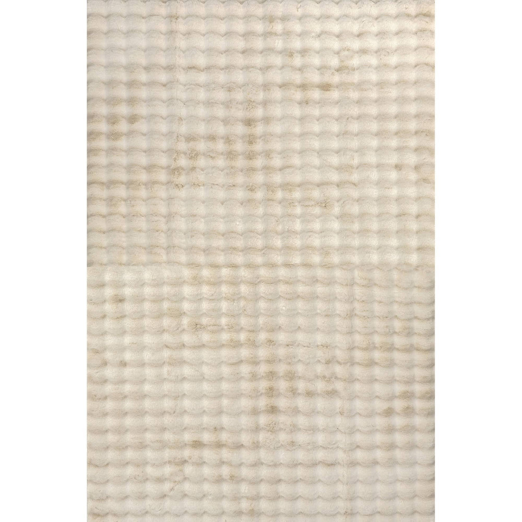 nuLOOM Jeni Solid Faux Rabbit Machine Washable Area Rug Beige 3' 9" x 6'
