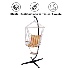 Load image into Gallery viewer, Support de hamac ou pour chaise suspendue Capacité 150 KG,en Fer de Haute Qualité,Moderne et stable,112x79x205,Noir -