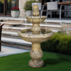 48�?h Outdoor Floor Water Fountain, 3 - Tiers Concrete Water Fountain with Submersible Electric Pump - Garden Cascading Waterfall for Yard Patio Lawn Home Decor