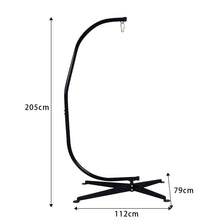 Load image into Gallery viewer, Support de hamac ou pour chaise suspendue Capacit 150 KG,en Fer de Haute Qualit,Moderne et stable,112x79x205,Noir -