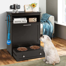 Load image into Gallery viewer, Dog Feeding Station Dog Food Storage Cabinet w/2 Raised Dog Bowls, Pull Out Elevated Dog Bowls for Water &amp; Feeding Supplies, Pet Toy Storage Organizer