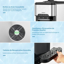 Load image into Gallery viewer, Machine à Glaçons 3 en 1 avec Distributeur d'Eau Froide/Chaude 20 kg en 24h Cube de Glace 6-13 min pour Maison Bureau Bar -