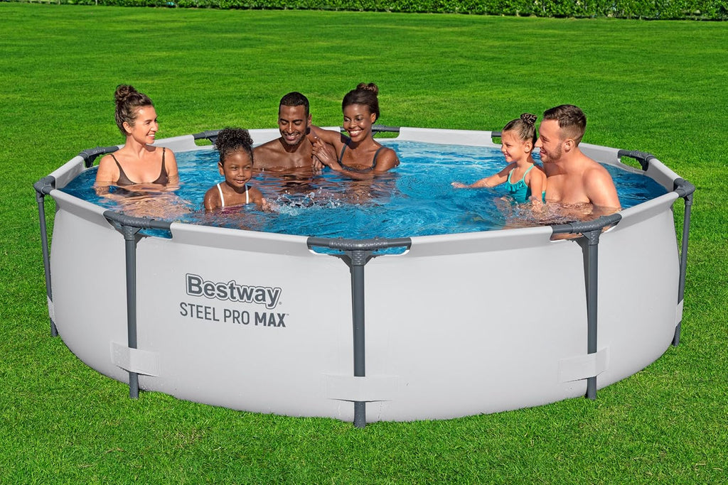 Piscine hors sol ronde Steel Pro Max鈩305 x 76 cm,Gris