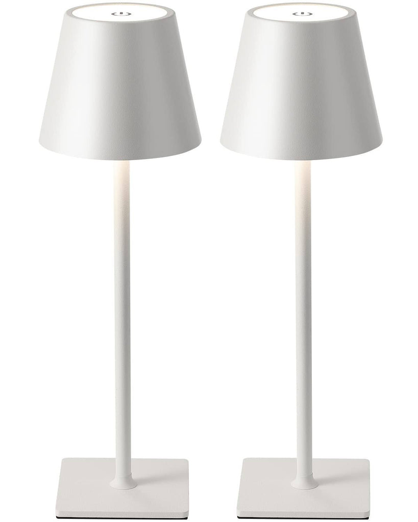 KDG 2 Pack Cordless Table Lamp, Portable LED Desk Lamp, 5000mAh Battery Operated, 3 Color Stepless Dimming Up, for Restaurant/Be