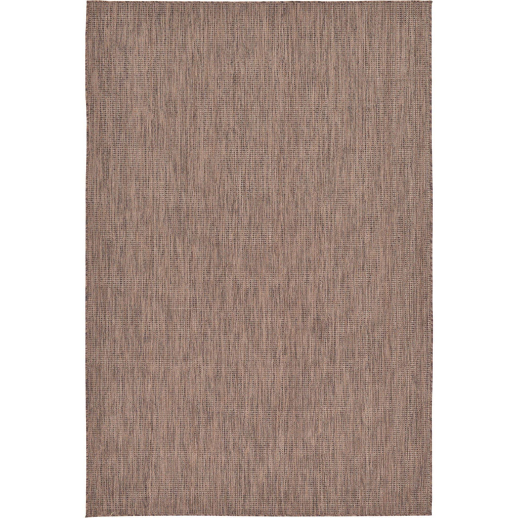 Unique Loom Outdoor Solid Area Rug - 6' x 9' Light Brown