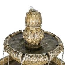 Load image into Gallery viewer, 48�?h Outdoor Floor Water Fountain, 3 - Tiers Concrete Water Fountain with Submersible Electric Pump - Garden Cascading Waterfall for Yard Patio Lawn Home Decor