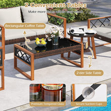 Load image into Gallery viewer, Tangkula 5 Pieces Wicker Patio Conversation Furniture Set