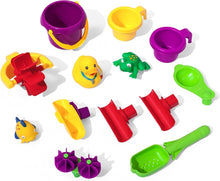 Load image into Gallery viewer, Rain Shower Splash Table d'eau avec 13 Accessoires - Bleu &amp; Vert | Table Jeux d'eau | Table d’activité pour Le Jardin,Table Activité Eau | Table d'eau Extérieur