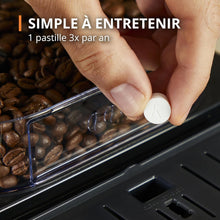 Load image into Gallery viewer, Machine  caf grain,1,7 L,2 tasses en simultan,Nettoyage automatique,Buse vapeur pour Cappuccino,Cafetire espresso,Essential noire YY8125FD,Noir -