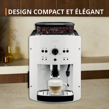 Load image into Gallery viewer, Machine à café grain,1,7 L,2 tasses en simultané,Nettoyage automatique,Buse vapeur pour Cappuccino,Cafetière espresso,Essential noire YY8125FD,Noir -