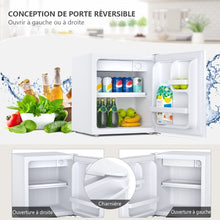 Load image into Gallery viewer, Mini Rfrigrateur 48L,2 niveaux et porte-bouteille,bac  lgumes,Silencieux 230V,46 x 44 x 49 cm,Blanc -