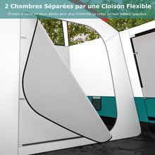 Load image into Gallery viewer, Tente de Camping pour 6/8/10 Personnes avec Auvent Grande Tente Familiale avec 2 Chambres 2 Portes 2 Fenêtres en Maille Vert -