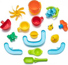 Load image into Gallery viewer, Rain Shower Splash Table d'eau avec 13 Accessoires - Bleu &amp; Vert | Table Jeux d'eau | Table d’activité pour Le Jardin,Table Activité Eau | Table d'eau Extérieur