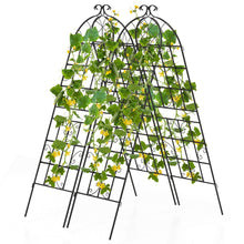 Load image into Gallery viewer, Lot de 4 Treillis de Jardin en Métal 180 x 50 cm Clôture Décorative pour Plante Grimpante Grille Fleurs Antirouille pour Jardin Cour Patio Noir -