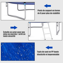 Load image into Gallery viewer, Trampoline de Jardin Ø 305cm avec Filet de Sécurité Porte Entrée Echelle Noir et Bleu -