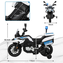 Load image into Gallery viewer, Moto lectrique 12V/7AH pour Enfants 6km/h Modle Policier avec Klaxon Musique Sirne Phares pour 3-8 Ans -