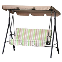 Load image into Gallery viewer, Outsunny Steel Outdoor Porch Swing Lounge Chair 3 Person with Top Canopy