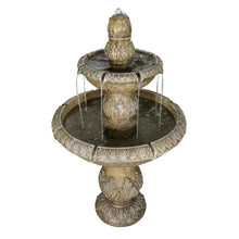 Load image into Gallery viewer, 48�?h Outdoor Floor Water Fountain, 3 - Tiers Concrete Water Fountain with Submersible Electric Pump - Garden Cascading Waterfall for Yard Patio Lawn Home Decor