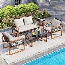 Load image into Gallery viewer, Tangkula 5 Pieces Wicker Patio Conversation Furniture Set
